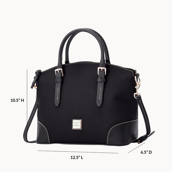 Pebble Grain Domed Satchel – ILoveDooney Dooney Bourke 🆕 Pebble Grain Domed Satchel,
Tuscan-tanned Italian leather Black